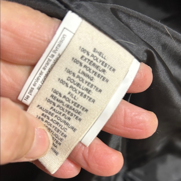 Maralyn & Me Black Faux Fur Hooded Puffer Coat Jacket Size S - Picture 11 of 11